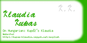 klaudia kupas business card